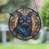 Cat Black Stained Glass Effect Suncatcher